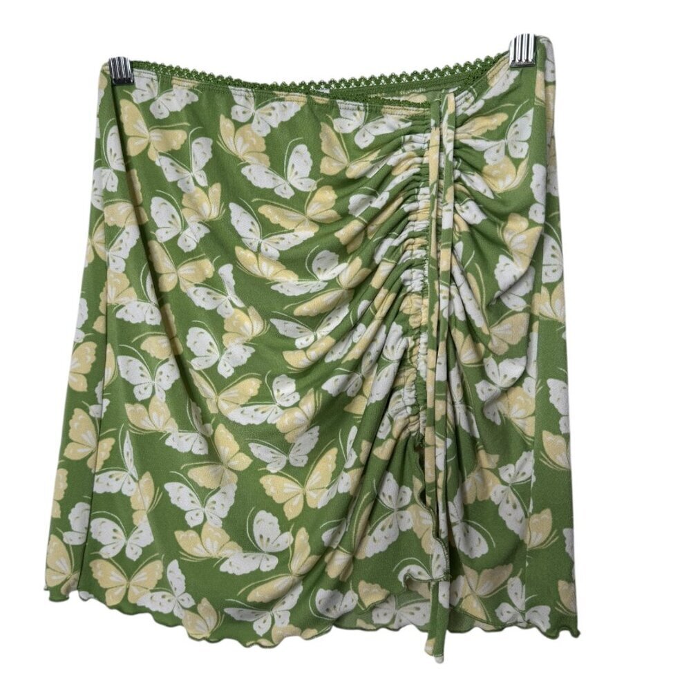 Urban Outfitters Butterfly Print Ruched Mini Skirt - Size M